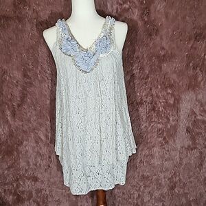 My Pretty Angel Lace and Rose Ribbon Detail Dress
